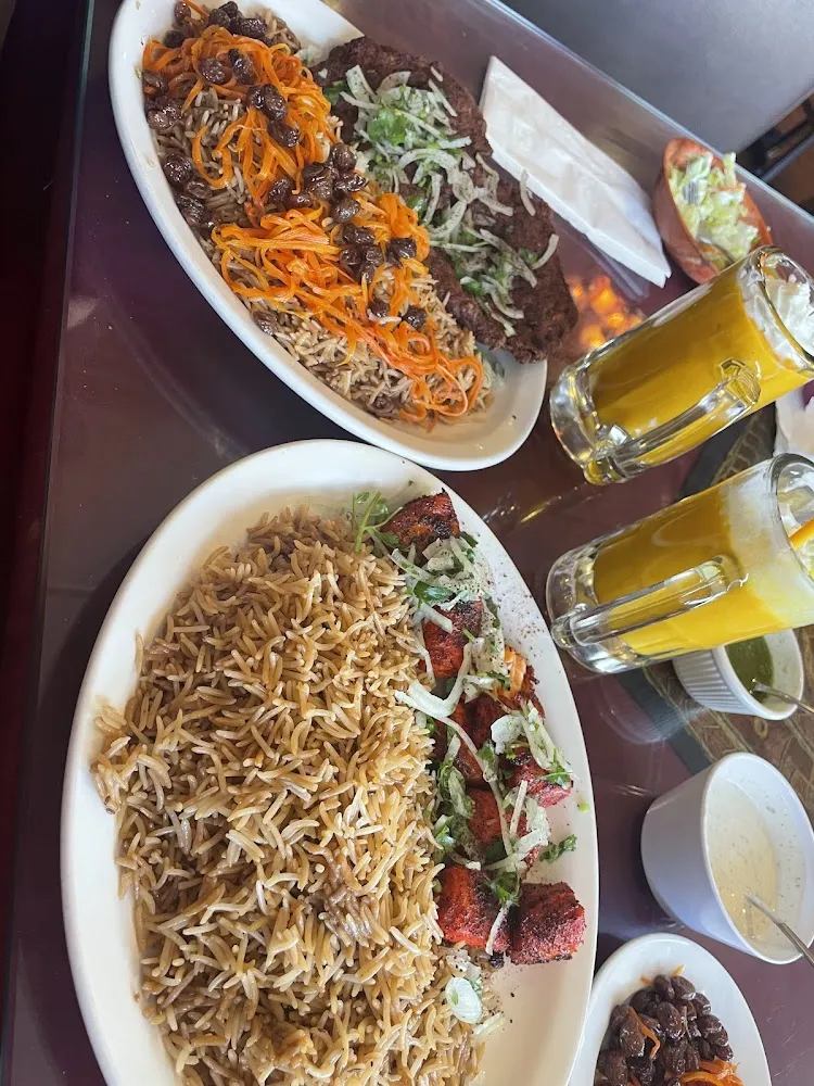 Mango Lassi and Salmon with Rice